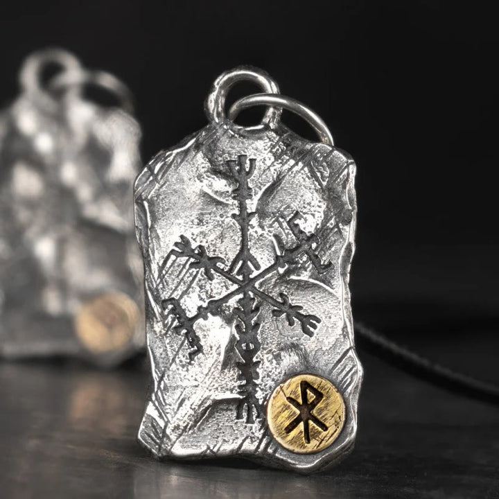 WorldNorse 925 Sterling Silver Rune With Vegvisir Necklace