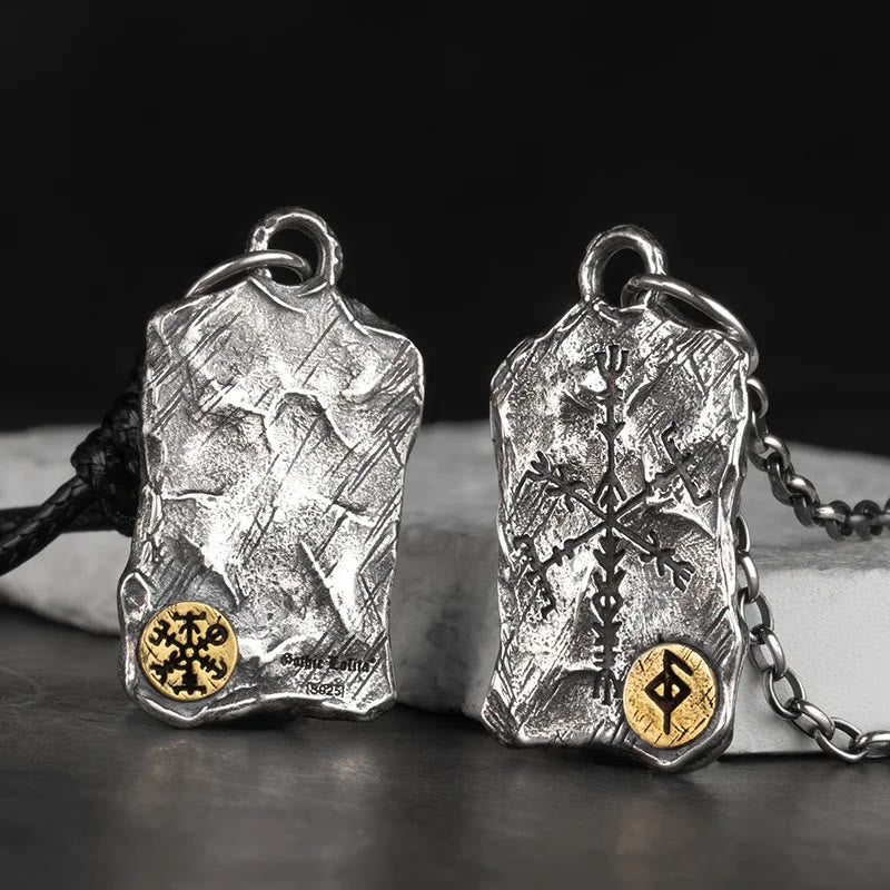 WorldNorse 925 Sterling Silver Rune With Vegvisir Necklace