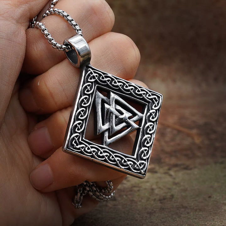 WorldNorse Odin Valknut Infinity Knot Necklace - image 3