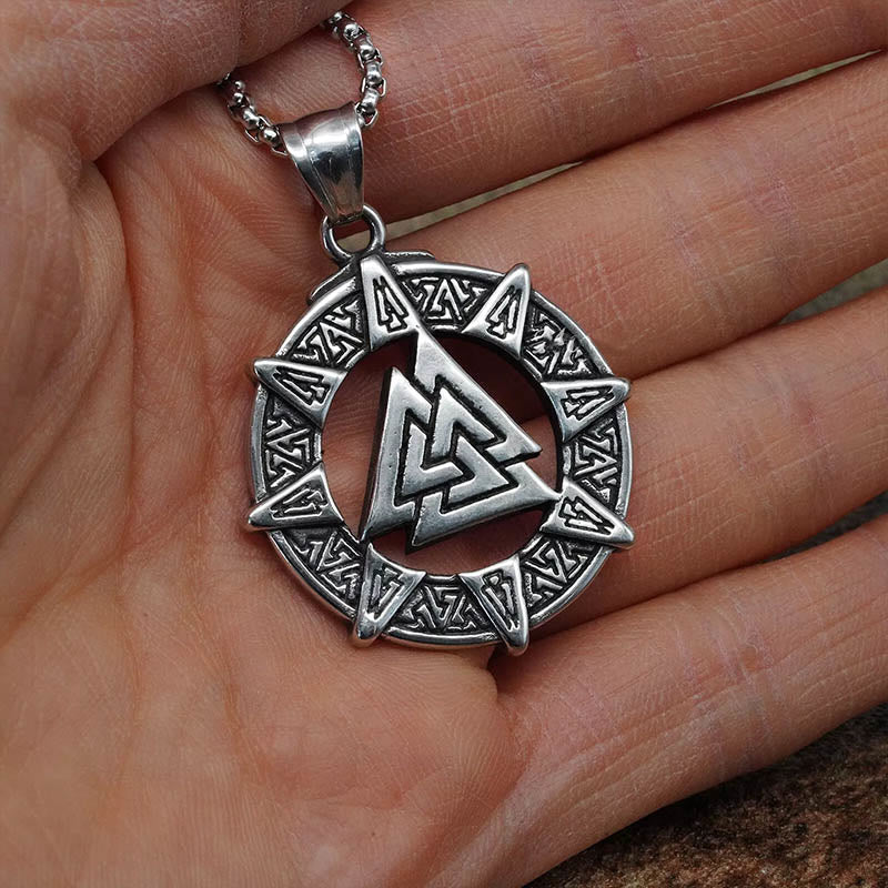 WorldNorse Viking Age Valknut Futhark Circle Necklace - image 4