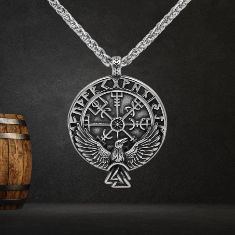 WorldNorse Norse Raven & Vegvisir Viking Symbol Necklace - image 5