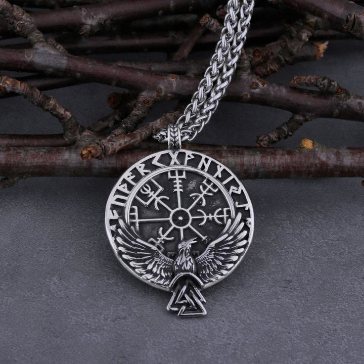 WorldNorse Norse Raven & Vegvisir Viking Symbol Necklace - image 3