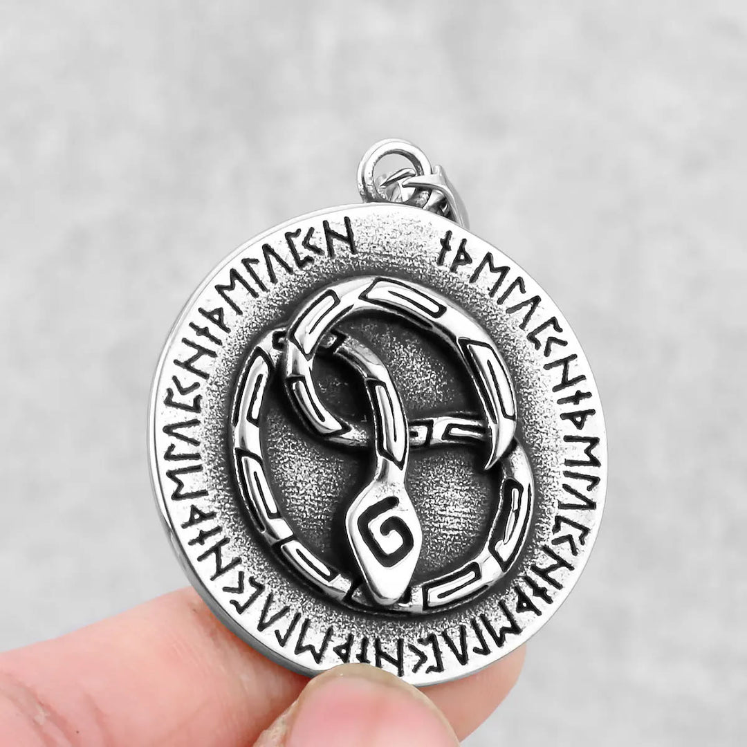 WorldNorse Nordic Snake Odin Rune Necklace