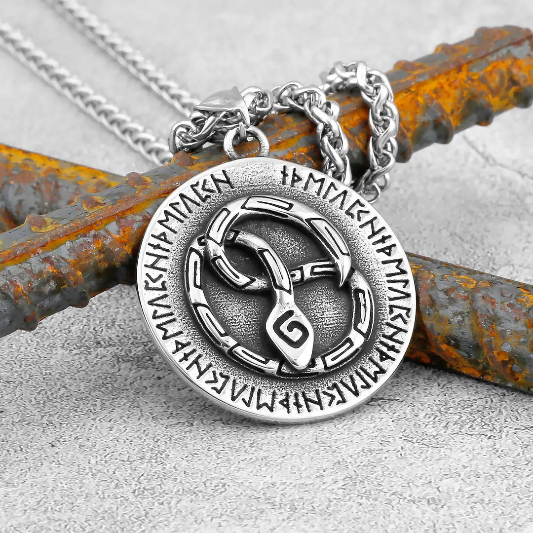 WorldNorse Nordic Snake Odin Rune Necklace