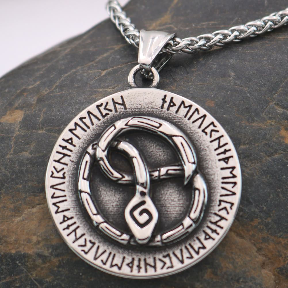 WorldNorse Nordic Snake Odin Rune Necklace