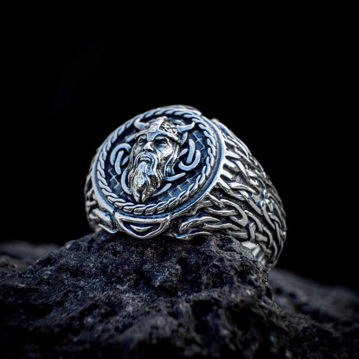 WorldNorse Odin Head Totem Tribal Celtic Knot Ring - image 3