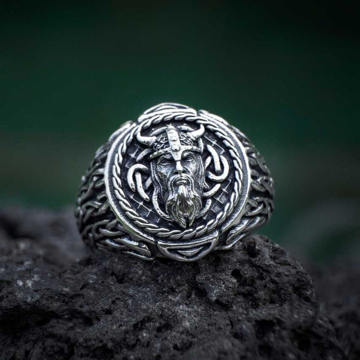 WorldNorse Odin Head Totem Tribal Celtic Knot Ring