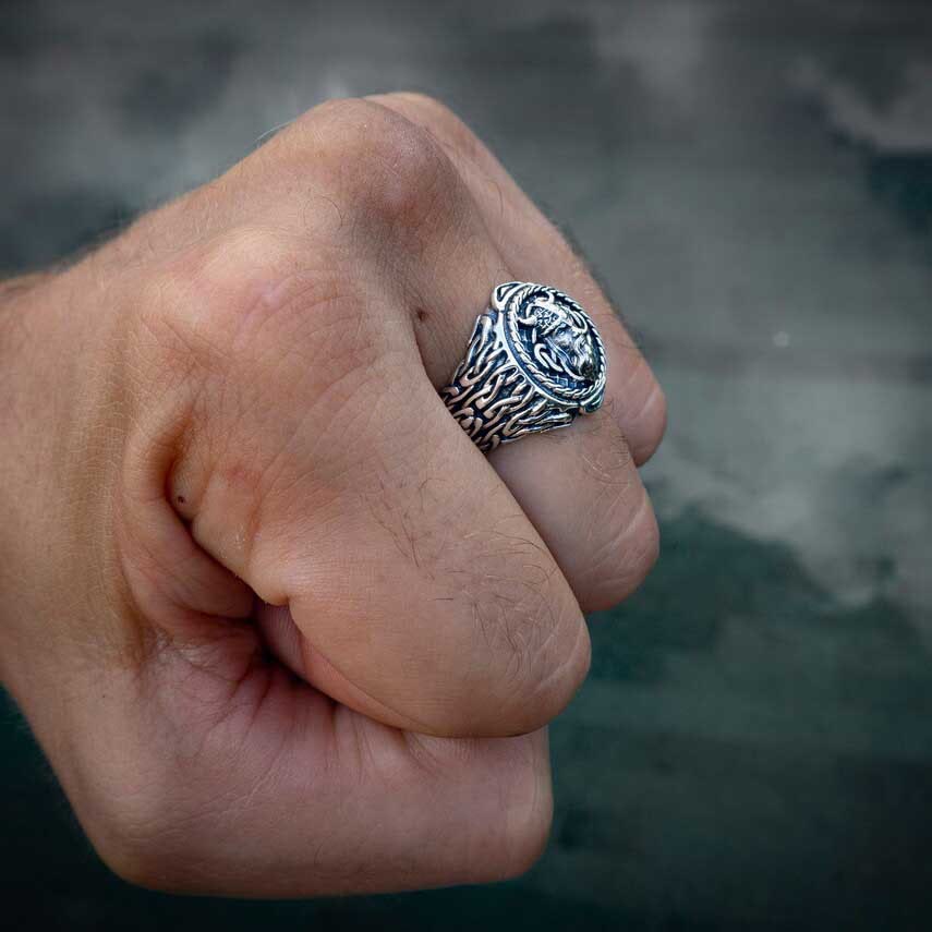 WorldNorse Odin Head Totem Tribal Celtic Knot Ring - image 1