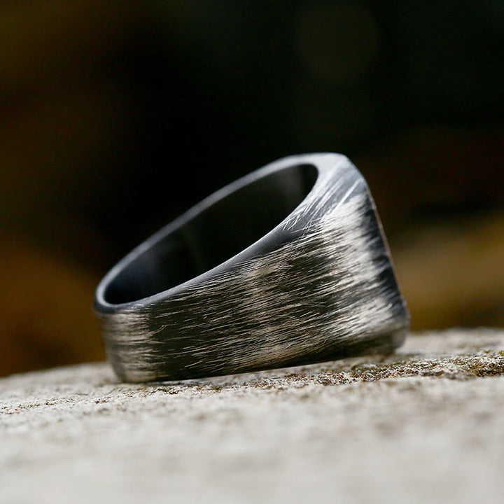 WorldNorse Retro Simple Plain Stainless Steel Square Ring - image 7