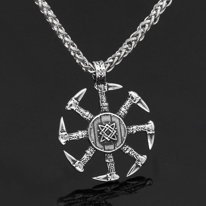 WorldNorse Viking Axe Sunshield Necklace