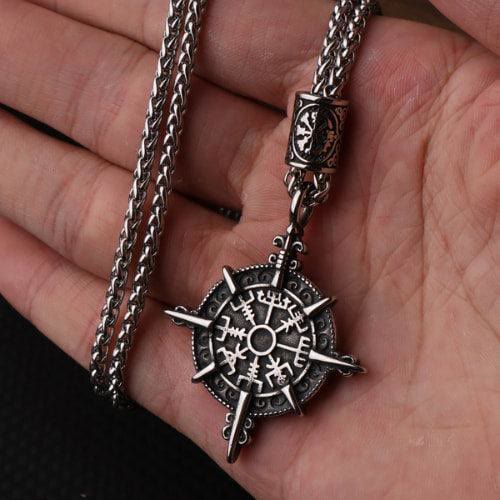 WorldNorse Norse Viking Compass Vegvisir Necklace