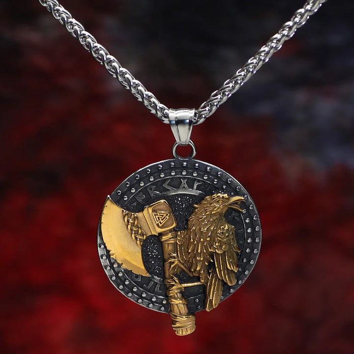 WorldNorse Raven And Axe With Runes Necklace - image 5