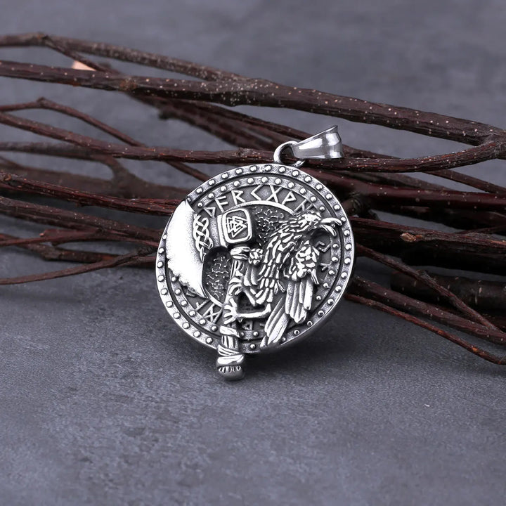 WorldNorse Raven And Axe With Runes Necklace - image 8