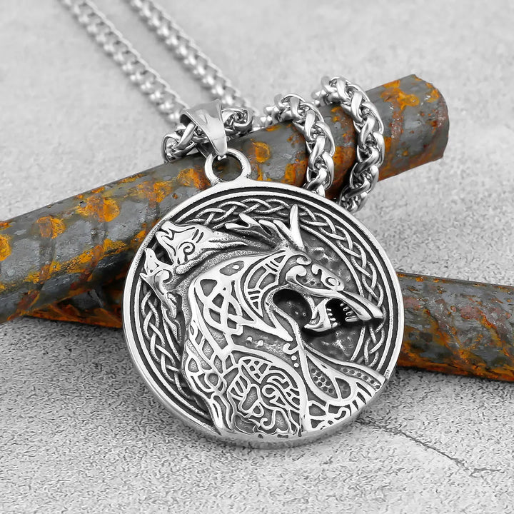 WorldNorse Nordic Dragon Stainless Steel Viking Necklace