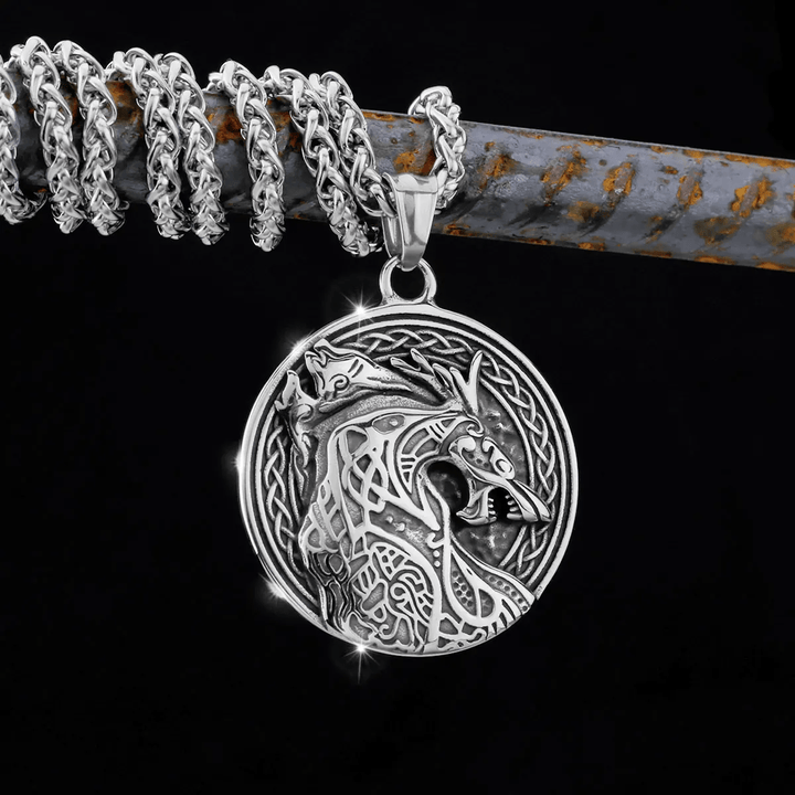 WorldNorse Nordic Dragon Stainless Steel Viking Necklace