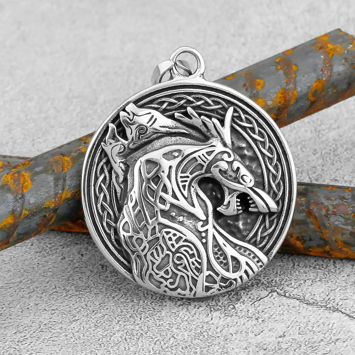 WorldNorse Nordic Dragon Stainless Steel Viking Necklace
