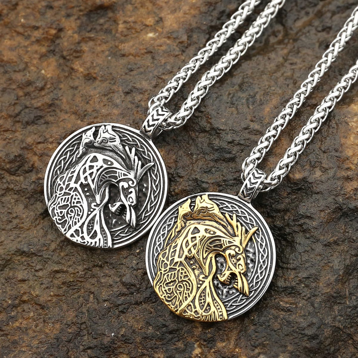 WorldNorse Nordic Dragon Stainless Steel Viking Necklace