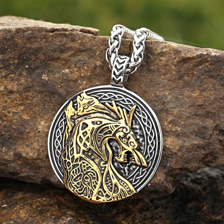 WorldNorse Nordic Dragon Stainless Steel Viking Necklace