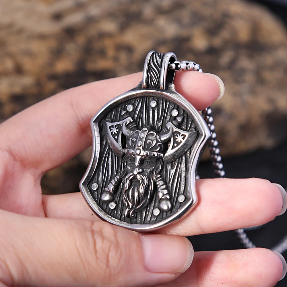 WorldNorse Odin Warrior Axe Shield Necklace