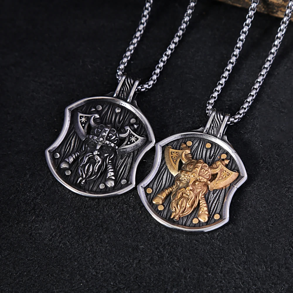 WorldNorse Odin Warrior Axe Shield Necklace