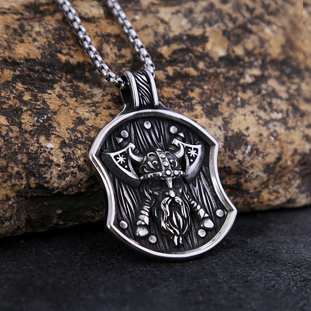 WorldNorse Odin Warrior Axe Shield Necklace