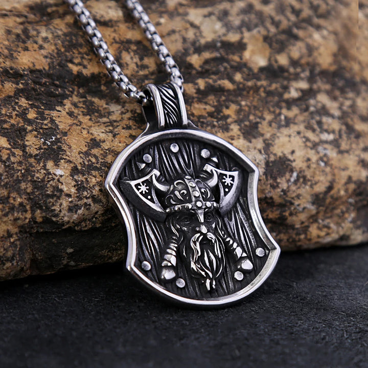 WorldNorse Odin Warrior Axe Shield Necklace