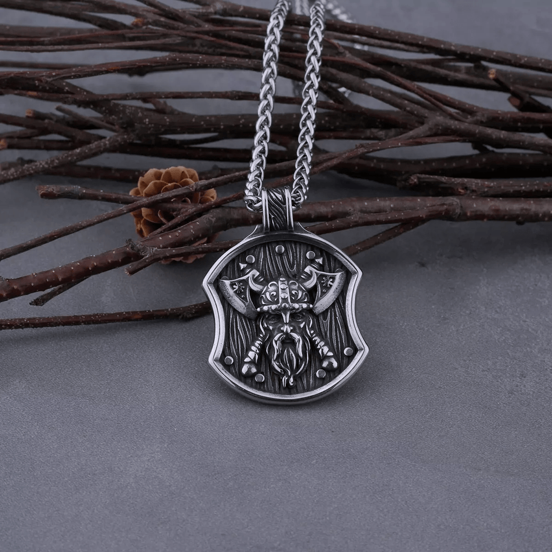 WorldNorse Odin Warrior Axe Shield Necklace