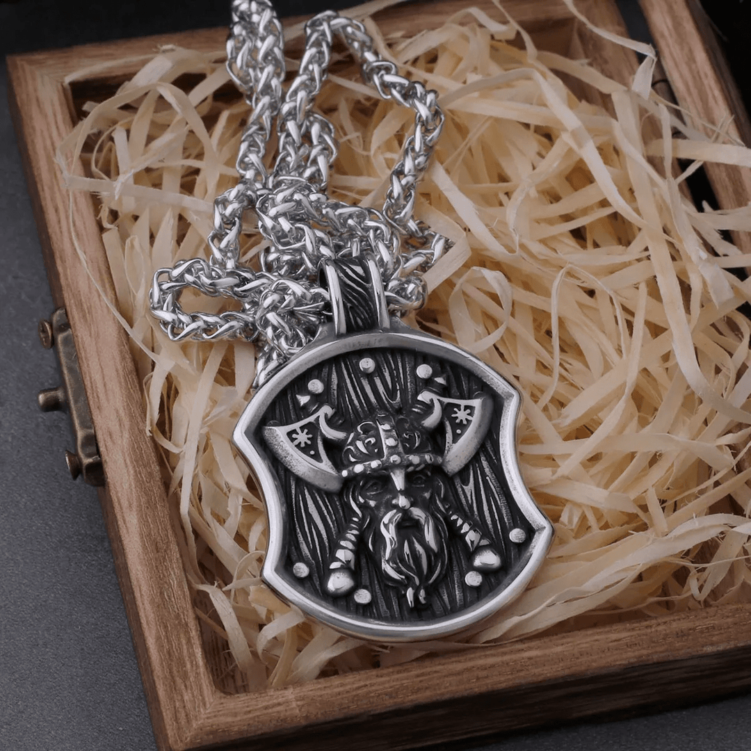 WorldNorse Odin Warrior Axe Shield Necklace