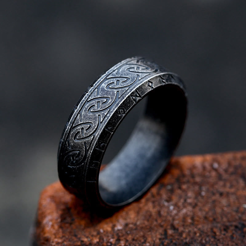 WorldNorse Retro Rune Celtic Knot Ring - Retro Black - UK Size Z（US 13) - image 3