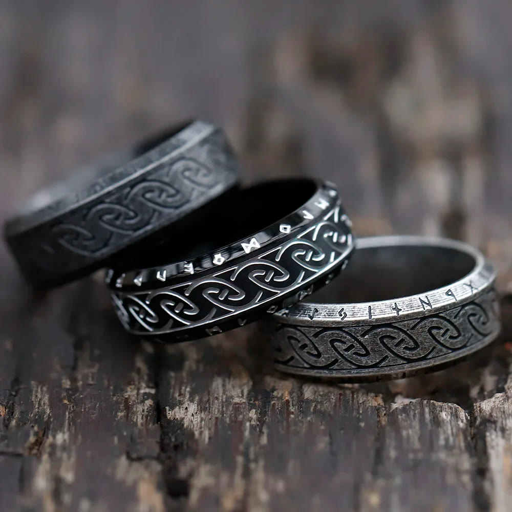 WorldNorse Retro Rune Celtic Knot Ring - image 0