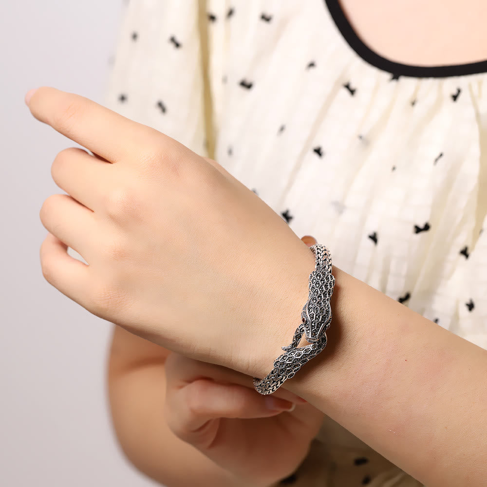 WorldNorse 925 Sterling Silver Marseille Stone Snake Bracelet - image 5