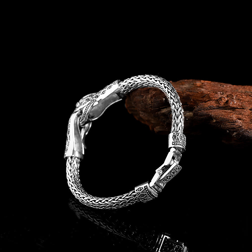 WorldNorse 925 Sterling Silver Marseille Stone Snake Bracelet - image 1