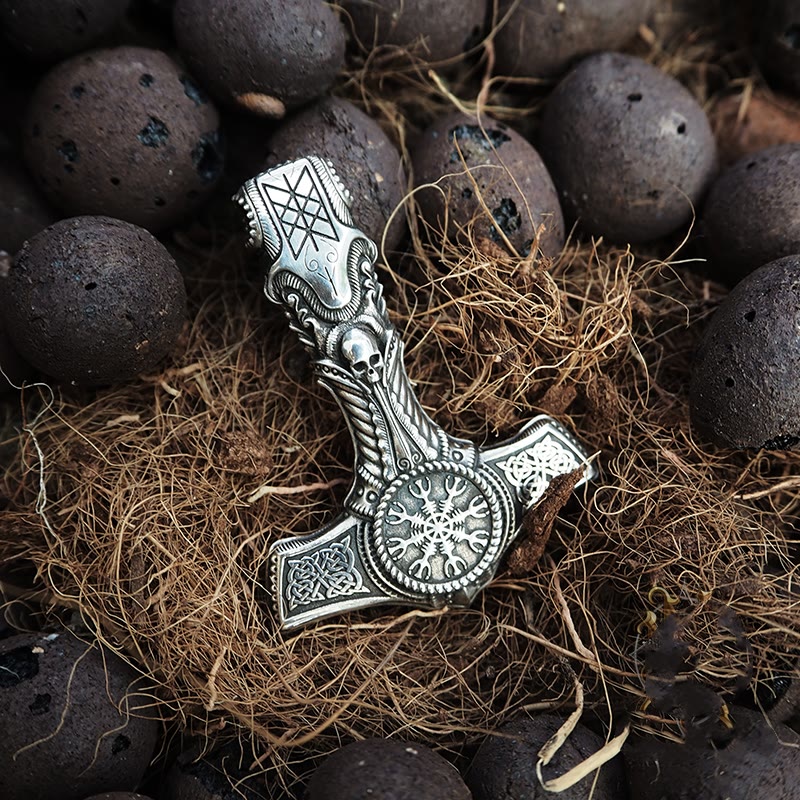 WorldNorse 925 Sterling Silver Skull With Viking Symbol Necklace - image 7