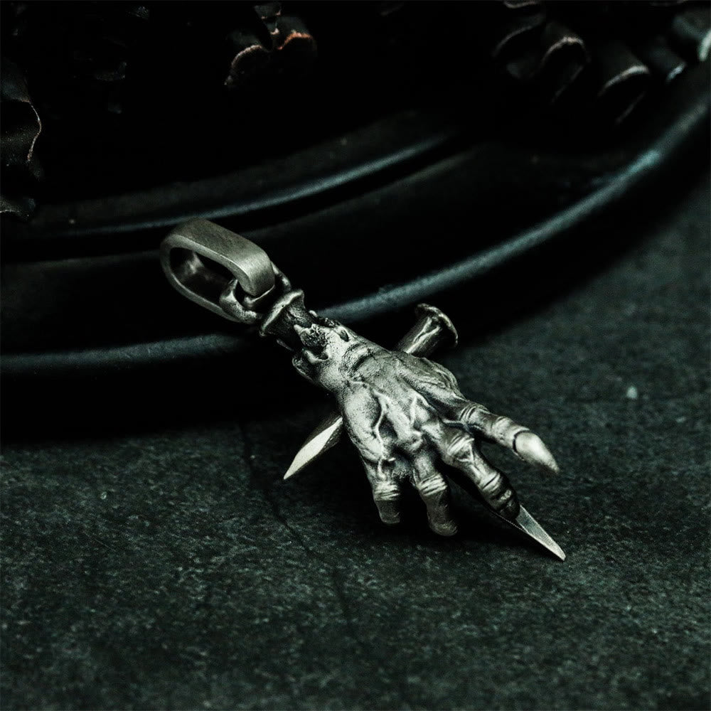 WorldNorse Gothic Devil's Hand Cross Necklace
