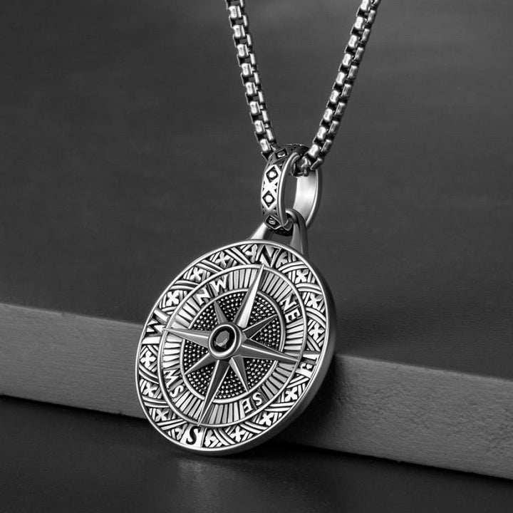 WorldNorse Compass With Center Black Necklace - image 3