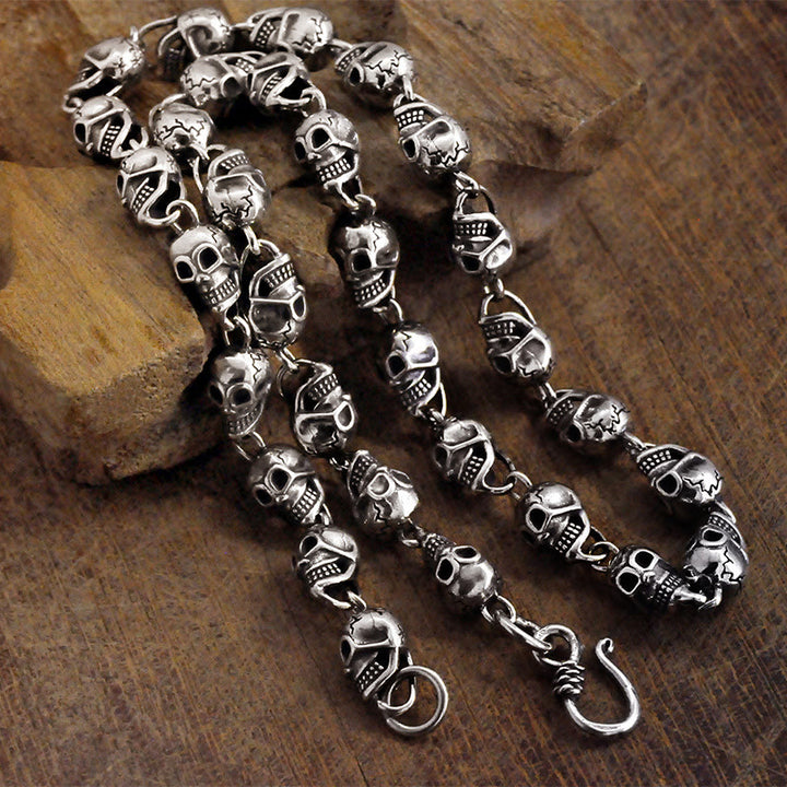 WorldNorse Silver Plated Skull Head Necklace