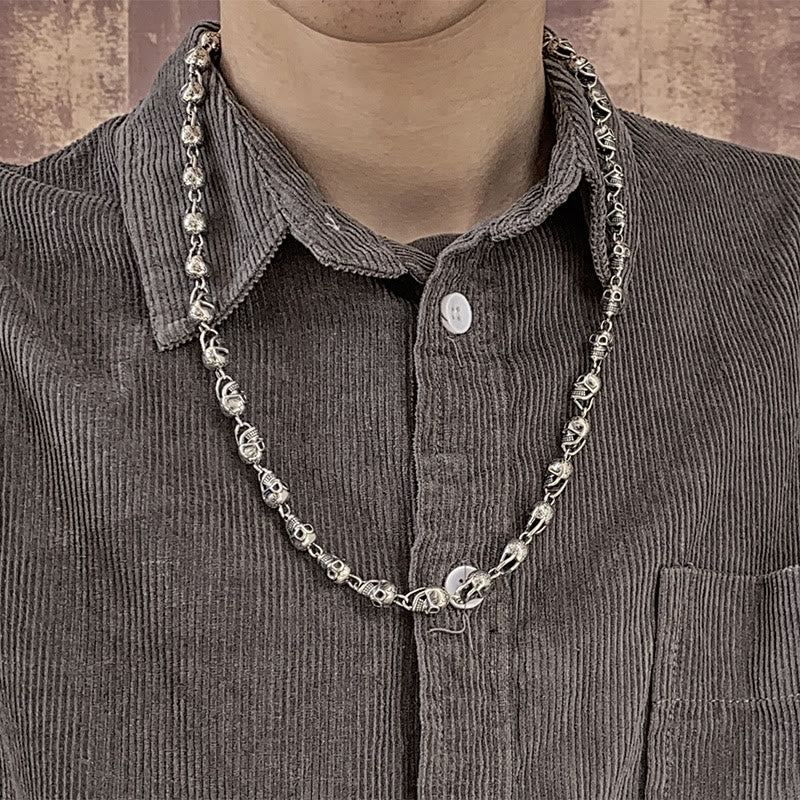 WorldNorse Silver Plated Skull Head Necklace