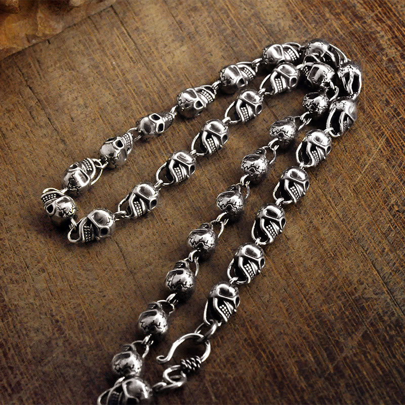WorldNorse Silver Plated Skull Head Necklace