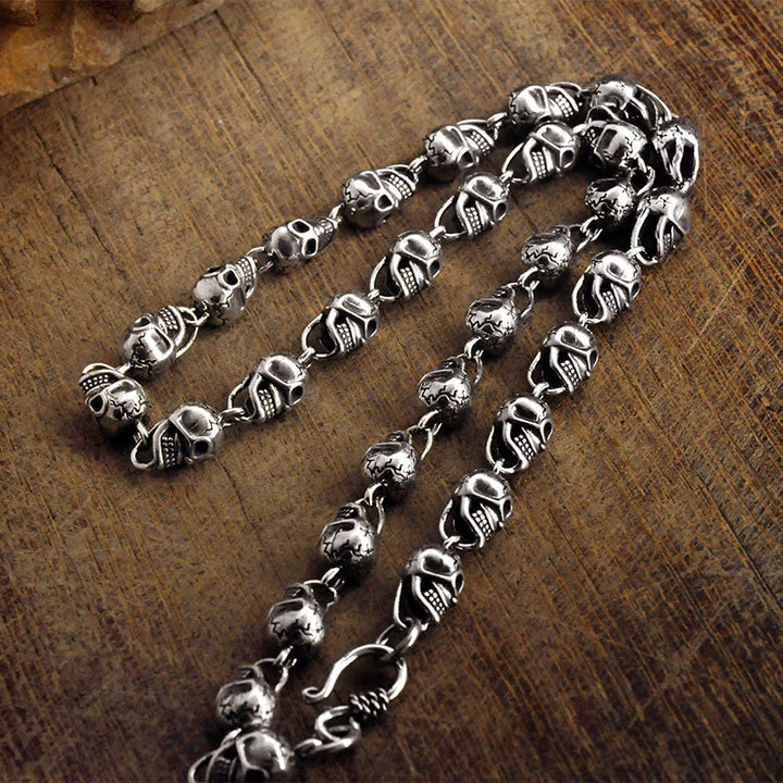 WorldNorse Silver Plated Skull Head Necklace