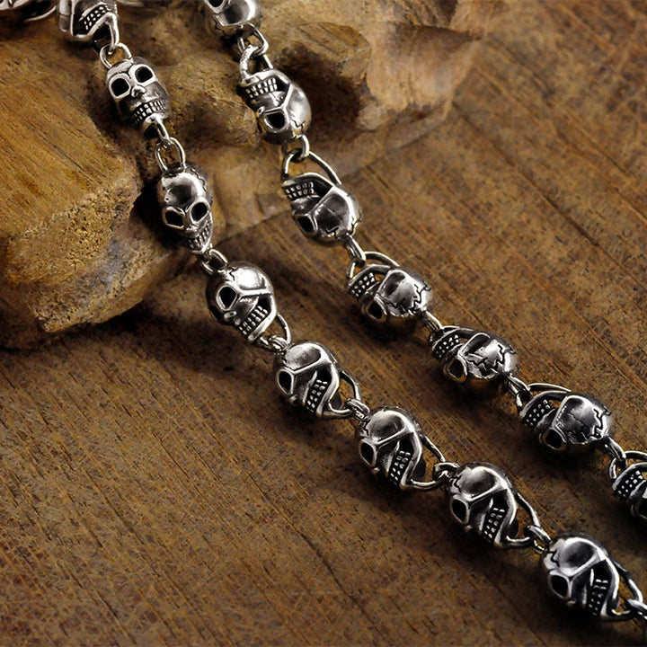 WorldNorse Silver Plated Skull Head Necklace