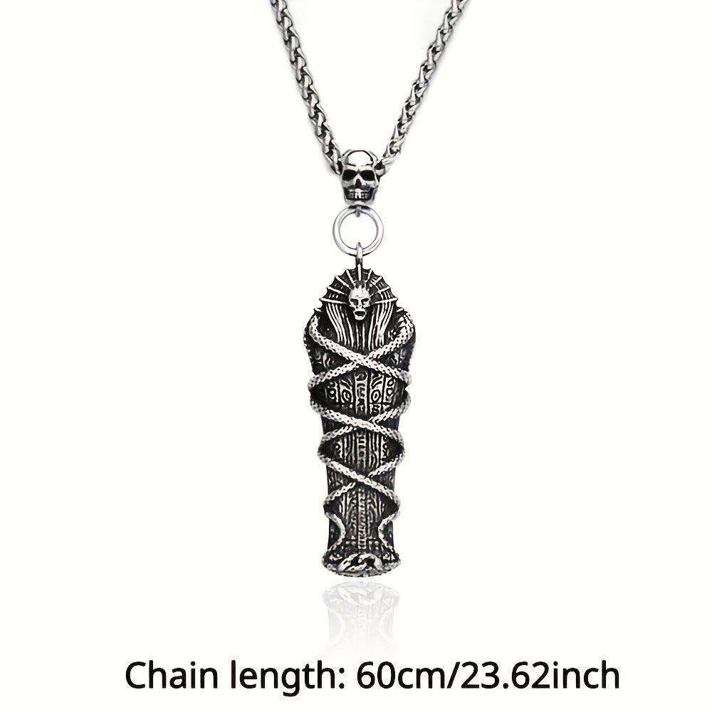 WorldNorse Mummy Skull Pharaoh Coffin Necklace
