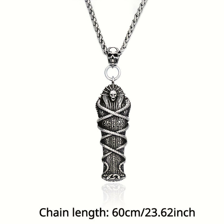 WorldNorse Mummy Skull Pharaoh Coffin Necklace