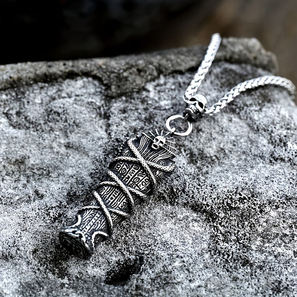 WorldNorse Mummy Skull Pharaoh Coffin Necklace
