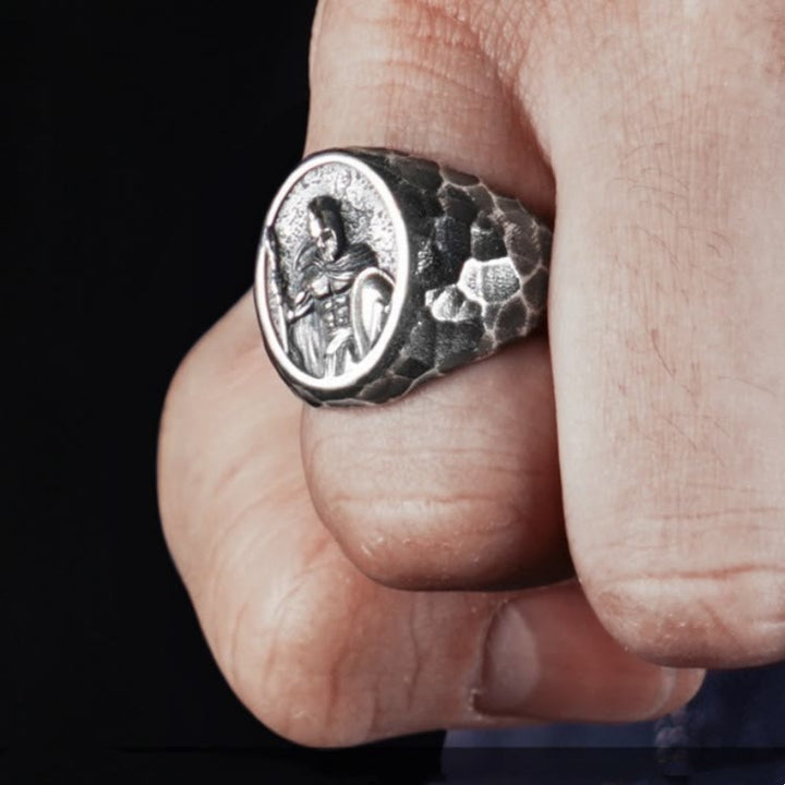 WorldNorse 925 Sterling Silver Spartan Warrior Ring