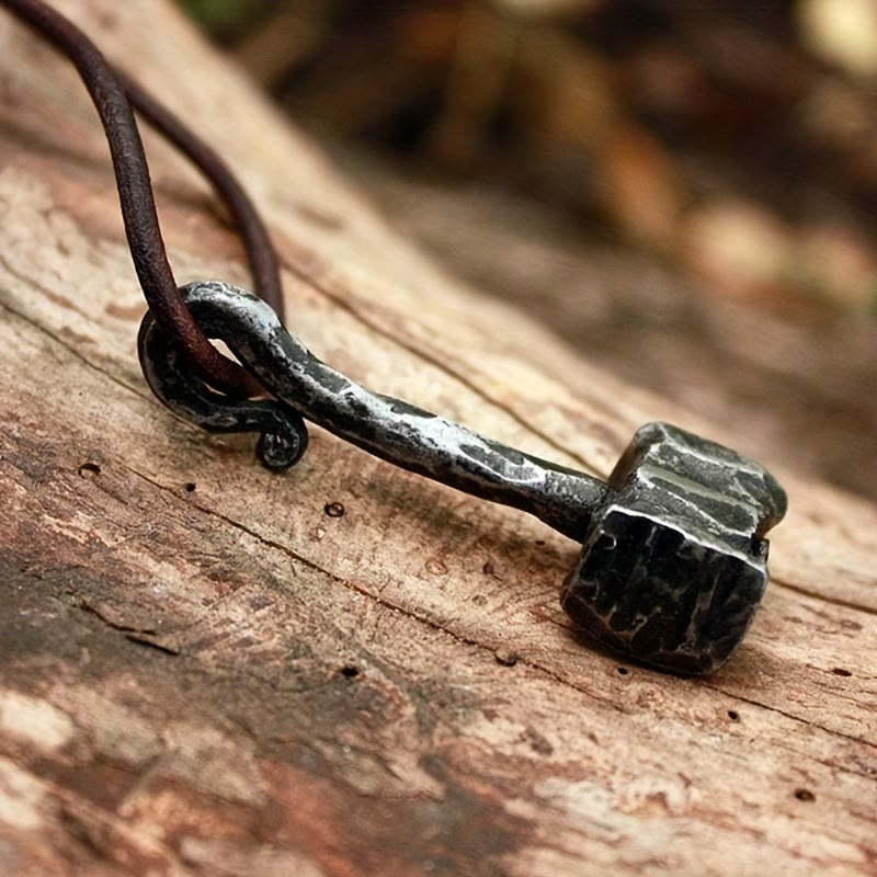 WorldNorse Forged Iron Thor's Hammer Necklace - Necklace - image 0