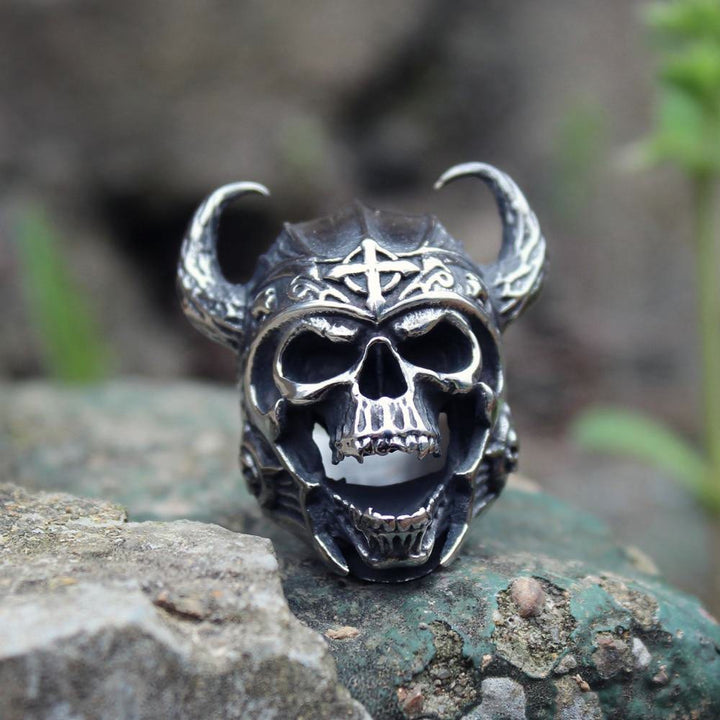 WorldNorse Ox Horn Skull Head Ring - image 4