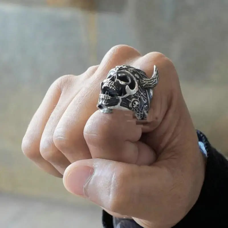 WorldNorse Ox Horn Skull Head Ring - image 6