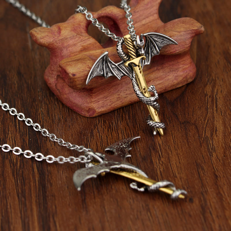 WorldNorse Pterosaur Golden Sword Luminous Necklace - image 7
