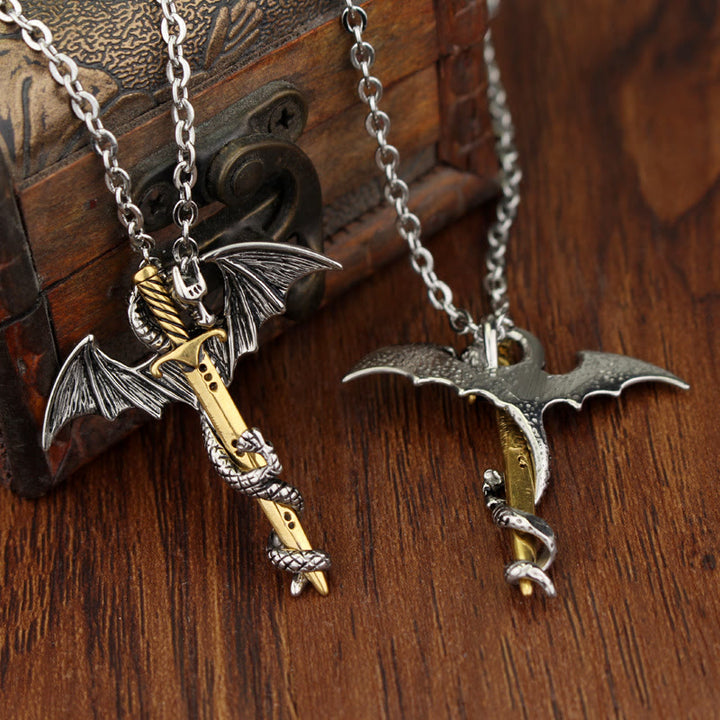 WorldNorse Pterosaur Golden Sword Luminous Necklace - image 10