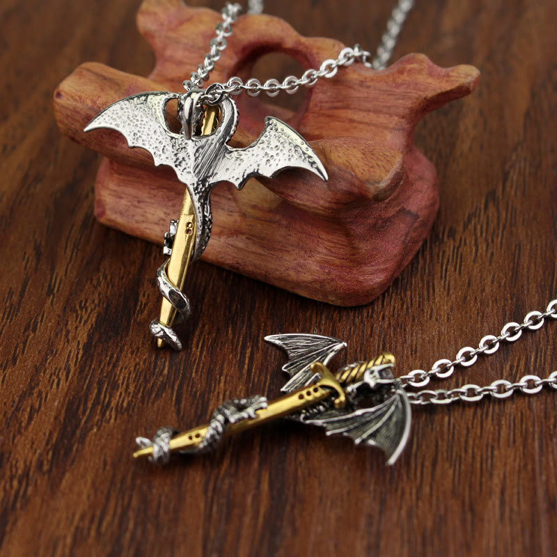 WorldNorse Pterosaur Golden Sword Luminous Necklace - image 9